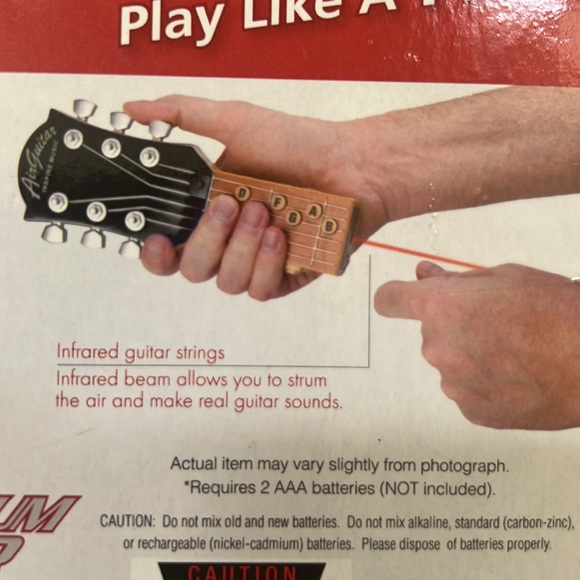 Air Guitar by Totes - With Lights Infrared Guitar String lights up when played - Picture 3 of 16